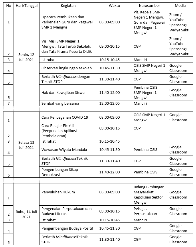 jadwal